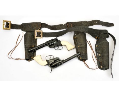 Mattel - An Unboxed Pair of Fanner 50 Revolvers with "Cowboy in Africa" Holsters. Condition appears Good Plus to Excellent. S