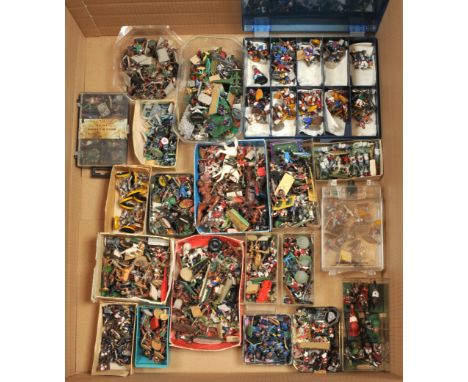 Unbranded Group of Mixed Scale Plastic and Metal Figures. Condition appears Poor to Fair, some with missing or broken limbs a