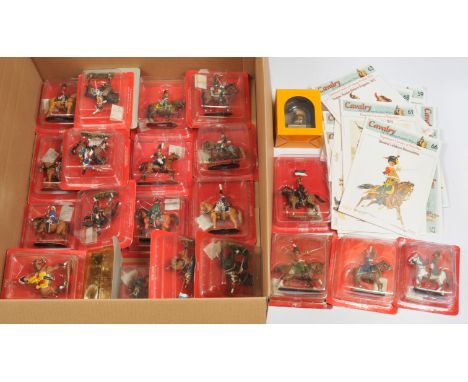 Del Prado, a boxed group of Cavalry of the Napoleonic Wars Series Issues 47-69. Includes Magazine with Figures. 1:32 scale. C