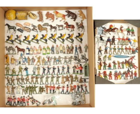 JoHillCo, Britains, Crescent &amp; Others - A Large Group of Lead Figures Etc. Comprising: 'Cowboys &amp; Indians' (various m