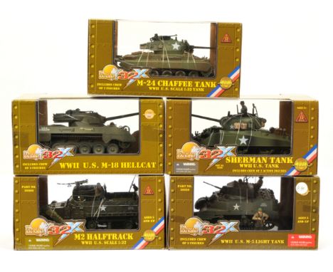 21st Century Toys, The Ultimate Soldier Series a boxed group of 1:32nd Scale Military Vehicles. WWII U.S. M-5 Light Tank, WWI