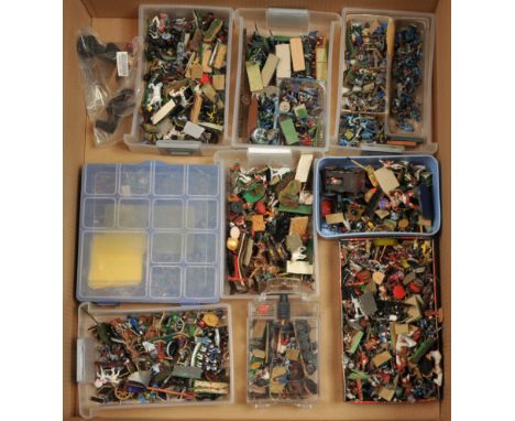 Unbranded Group of Mixed Scale Plastic and Metal Figures. Condition appears Fair to Fair Plus. Some have been partly painted.