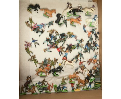 Britains Deetail - An Unboxed Group of Mixed Figures. Includes Cowboys &amp; Indians, American Civil War with others. Conditi