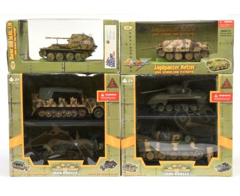 21st Century Toys, The Ultimate Soldier Series a boxed group of 1:32nd Scale Military Vehicles. Includes Jagdpanzer Hetzer WW