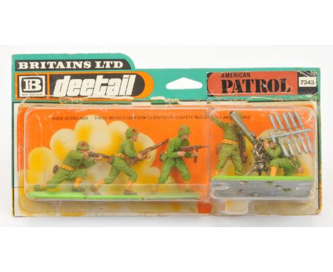 Britains Deetail - 'American &amp; German Infantry' Series - Set No. 7343 'American Patrol'. Comprising of 5 x foot figures a