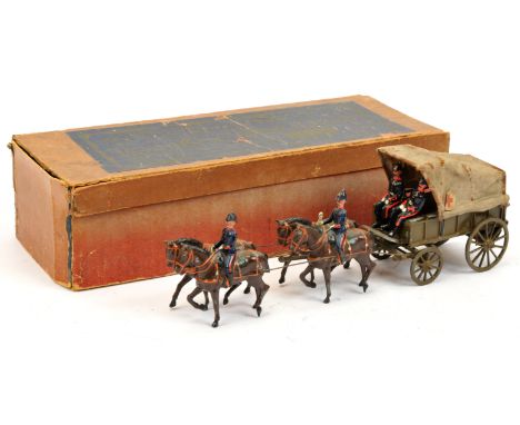 Britains - Set No. 145 'Royal Army Medical Corps Ambulance', Boxed. 1920 version. Conditions generally appear Fair to Good ov