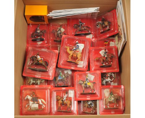 Del Prado, a boxed group of Cavalry of the Napoleonic Wars Series Issues 24-46. Includes Magazines with Figures. 1:32 scale. 