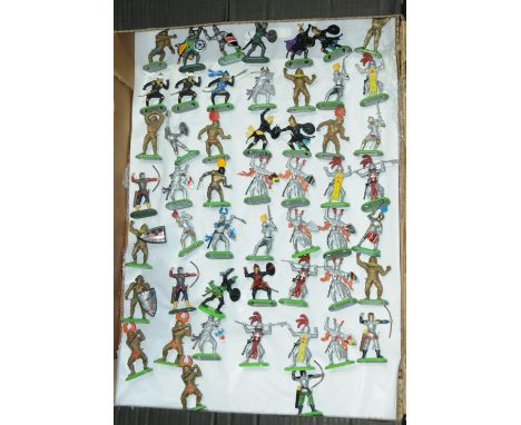 Britains Deetail - An Unboxed Group of Knights and Turk Range Figures (Oval Bases). Condition appears Fair Plus to Good Plus,