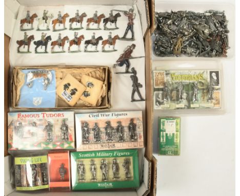 Westair Reproductions &amp; Others - A Group of Small Scale Figures &amp; Flats. Including: quantity of 35mm scale pewter fig