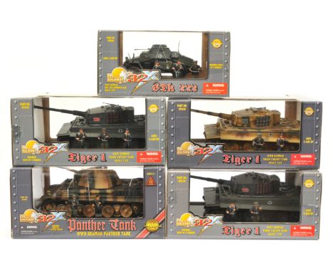 21st Century Toys - The Ultimate Soldier Series - A Boxed Group of 1:32nd Scale Military Vehicles. Includes: 'Panther Tank WW