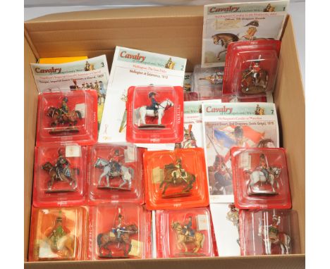 Del Prado, a boxed group of Cavalry of the Napoleonic Wars Series Issues 1-23. Includes Magazines with Figures. 1:32 scale. C