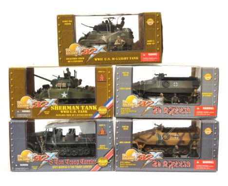 21st Century Toys, The Ultimate Soldier Series a boxed group of 1:32nd Scale Military Vehicles. Includes WWII German Sd KF2 2