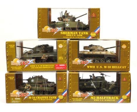21st Century Toys, The Ultimate Soldier Series a boxed group of 1:32nd Scale Military Vehicles. Includes M-24 Chaffee Tank WW