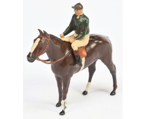 Britains - 'Racing Colours of Famous Owners' - H.H. Aga Khan, Unboxed. Thick stripe, released 1926. Conditions generally appe