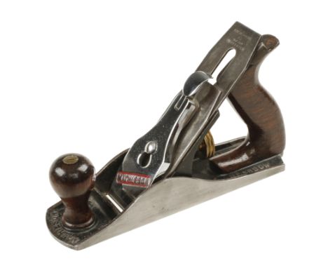 A rare MATHIESON No 4 smoother with orig Mathieson 2" iron and part decal on handle, some light pitting to sole G+ 