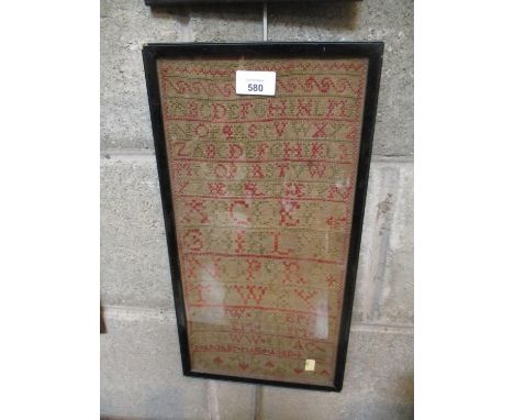 Victorian Sampler by Margaret Fearn Aged 8, 41x20cm