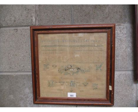 19th Century Norwegian Sampler, 30x30cm