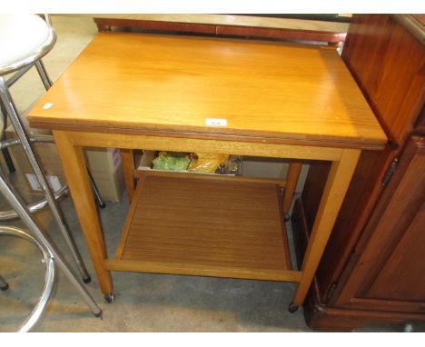 Teak Fold Over Card Table Trolley