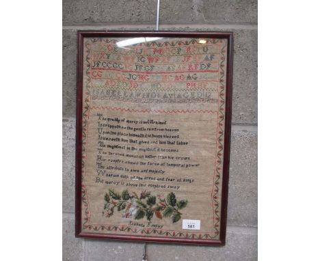 Sampler by Isabella Findlay March 16th 1848 Longhaugh, 42x30cm