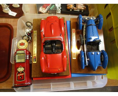 Burago Bugatti and Ferrari Motorcycle and Petrol Pump