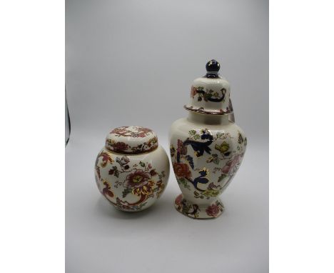 Masons Mandalay and Mandalay Red Ginger Jars (2)