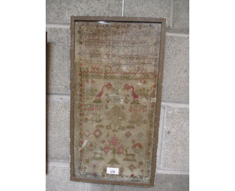 Sampler by Jenny Henderson Aged 10 1791, 49x25cm