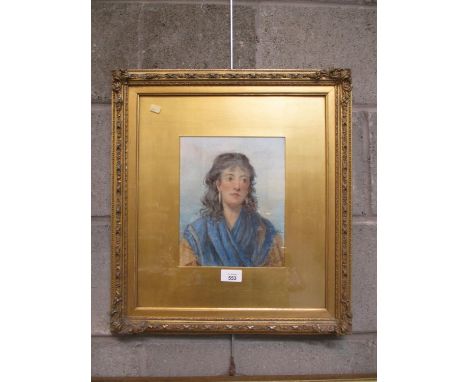 J E Goodall, Oct '73, Watercolour, Portrait of a Young Woman, 24x19cm