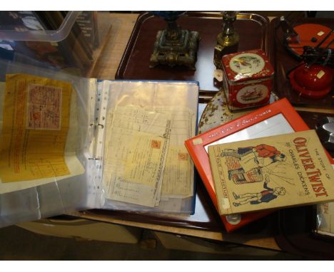 Album of Ephemera, Dudley D Watkins Oliver Twist Book, Etch A Sketch and 2 Tins