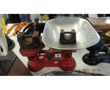 A set of old scales and weights