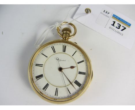 Edwardian 18ct gold chronometer pocket watch Chester 1904 movement and case no.147708 case maker's mark LJTN