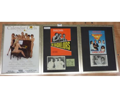 Futurist Theatre Scarborough Memorabilia - 'The Bachelors' concert programme, ticket and signed photographic postcard, signed