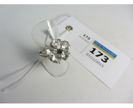 Zircon and black diamond ring stamped 925