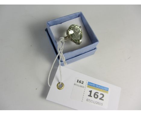 Green amethyst ring stamped 925