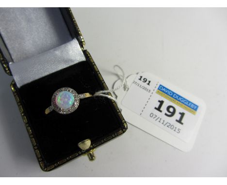 Opal gold-plated dress ring stamped 925