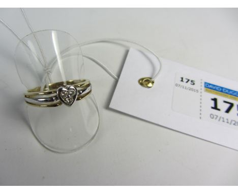 Heart shaped diamond cluster ring hallmarked 9ct