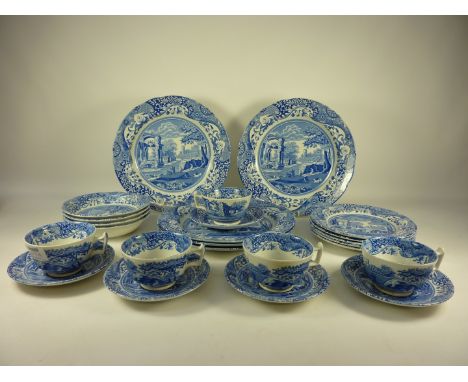 Spode 'Italian' tea service - five place settings - four plates and four bowls  Condition Report Teacups are seconds 