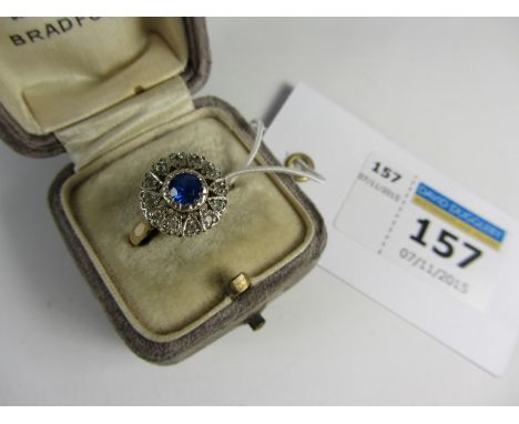 Sapphire and diamond ring hallmarked 9ct