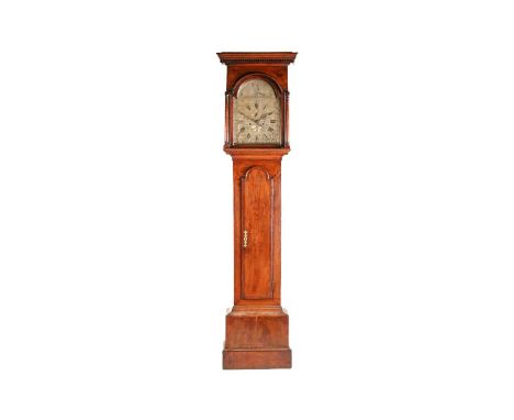 Samuel Elford, a George III oak cased 8-day longcase clock with a silvered and engraved broken arch one-piece dial with a sec