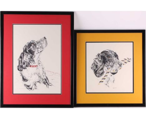 Kasha (Leigh?), a portrait study of a cocker spaniel, watercolour and heightened in Chinese white, dated, 09 together with an