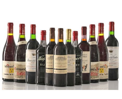 Twelve bottles of mixed vintage red wine, comprising 1999 Chateauneuf du Pape (x2), 2000 Chateauneuf du Pape (x2), Niepoort R