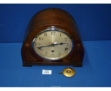 An uncommon British made 'Clarion' Westminster chiming Mantle Clock, needs attention, 10'' wide x 8 1/2'' high.