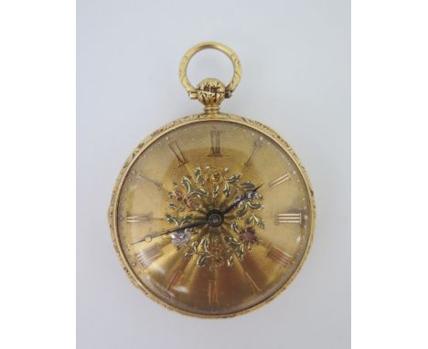 A Fine 18ct Gold Open Dial Pocket Watch, the single fusee chain driven movement signed M.A. Wright No. 16676, the 1.5in. tri-