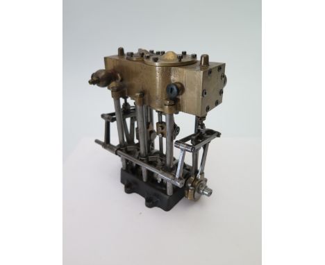   A Compound Marine Steam Engine with reverse gear _ c. 5/8 + 7/8 x 7/8 bore 7/8 stroke 