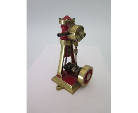 A Steam Single Cylinder Organ Type Vertical Engine _ brass/gunmetal
