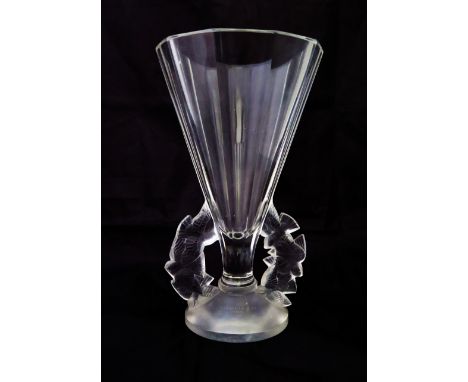 R. Lalique _ A Roitelets Vase, engraved mark to base, 28cm