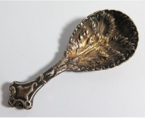 A Victorian Silver Caddy Spoon with acanthus leaf decoration, London 1845 George W. Adams 