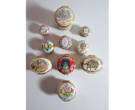 A Collection of Ten Halcyon Days Enamel Boxes 