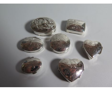 A Collection of Seven Decorated Modern Patch Boxes 