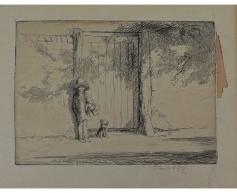 Eileen G. Soper, By The Gate, engraving, 17 x 13 cm _ faults with paper 