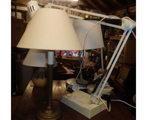 Anglepoise lamp and 4 table lamps 
